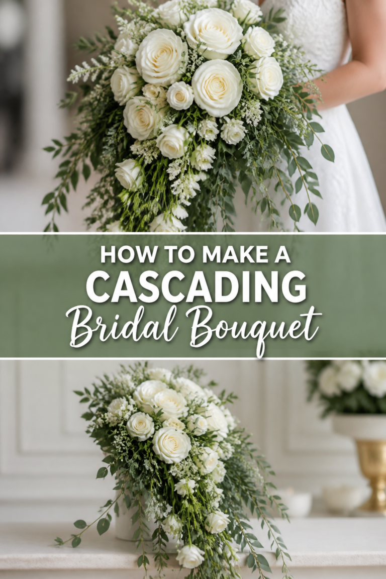 💐 How To Make A Cascading Bridal Bouquet