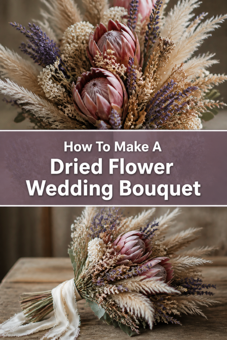 💐 How To Make A Dried Flower Wedding Bouquet