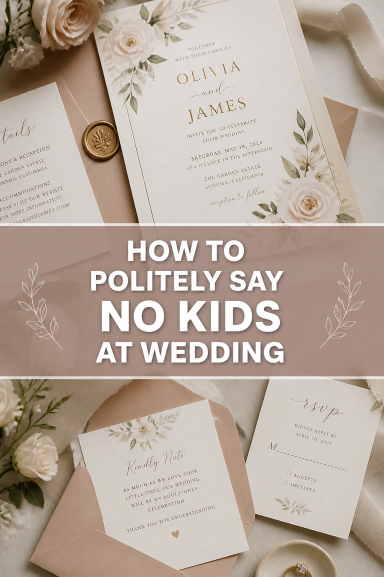💌 How To Politely Say No Kids At Wedding