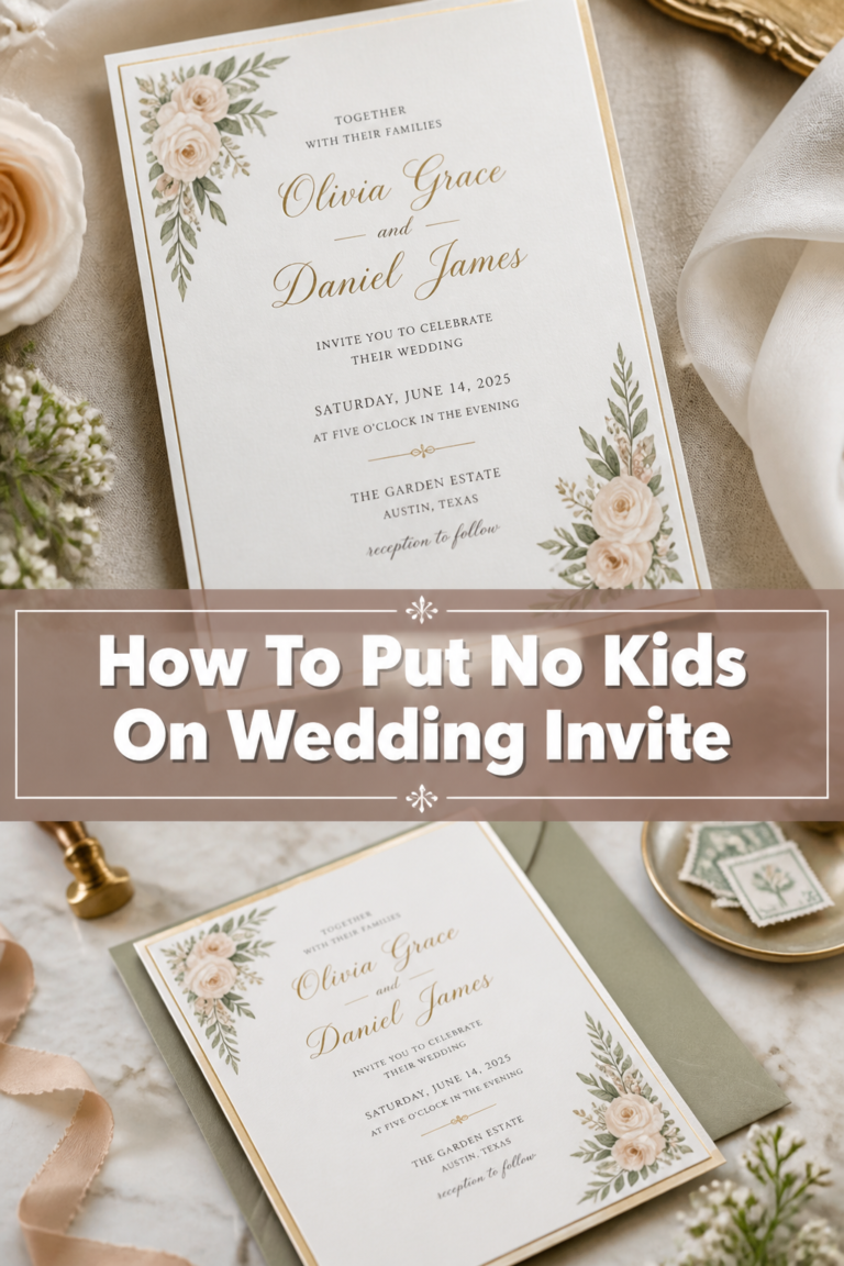 👰‍♀️ How To Put No Kids On Wedding Invite