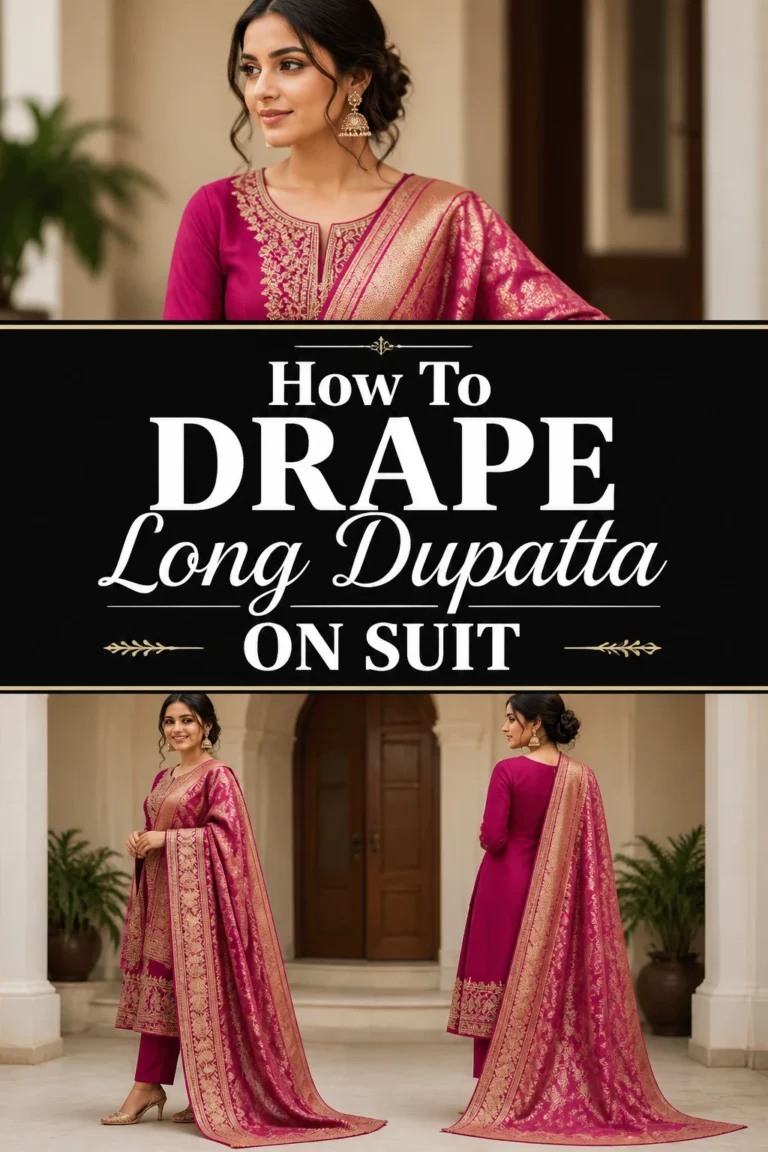 🧣 How To Drape Long Dupatta On Suit