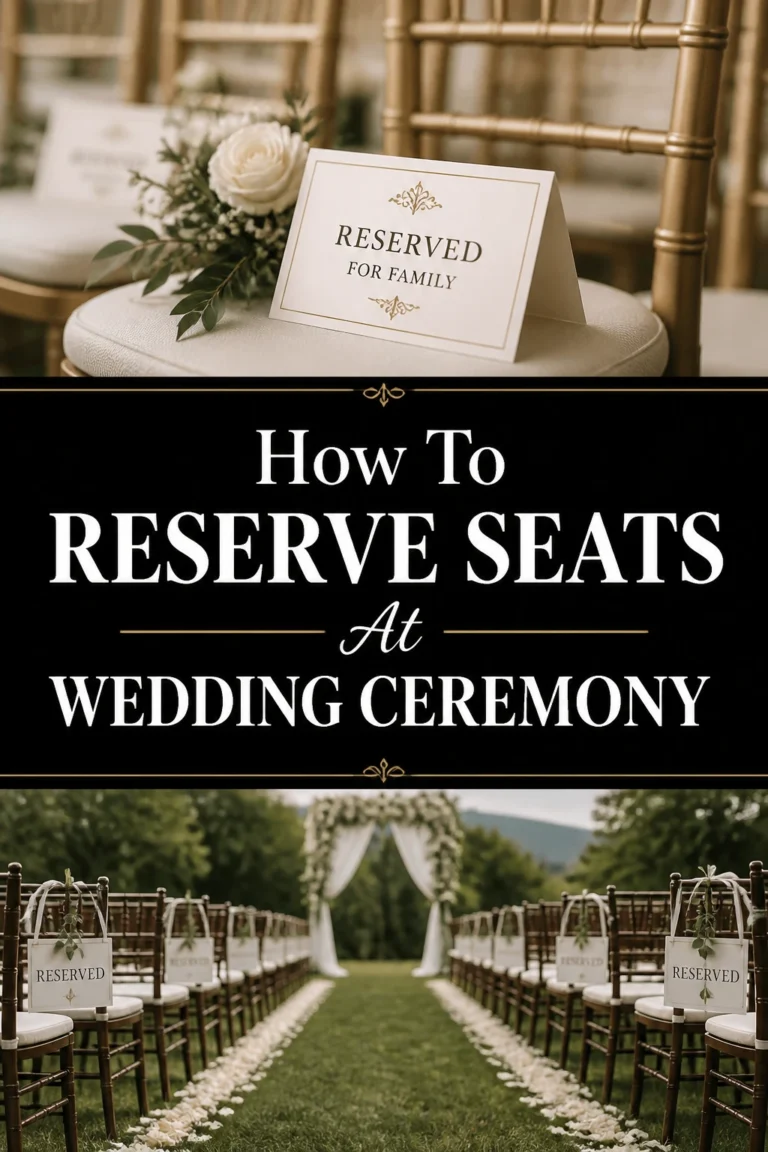 💍 How To Reserve Seats At Wedding Ceremony