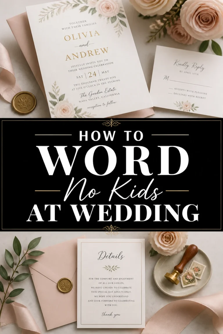 🚫 How To Word No Kids At Wedding